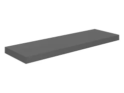 Estante de pared de pared MDF gris brillo 80x23,5x3,8 cm ES19995