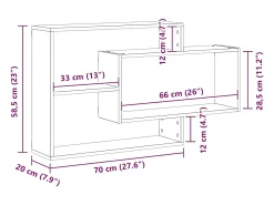 Estante de pared de roble hecho a mano 104x20x58,5 cm madera de ingeniería