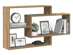 Estante de pared de roble hecho a mano 104x20x58,5 cm madera de ingeniería