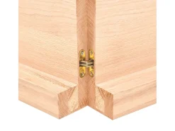 Estante de pared madera maciza roble sin tratar 220x60x(2-6) cm