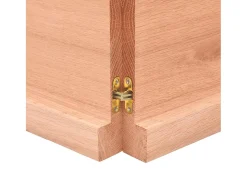 Estante de pared marrón claro en madera maciza de roble tratado