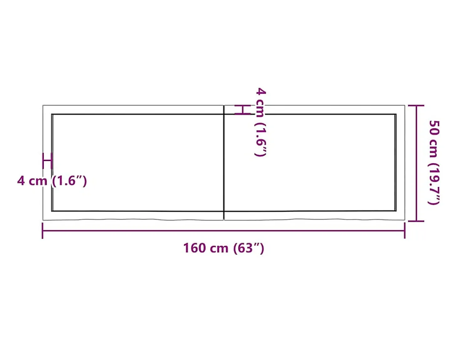 Estante de pared marrón claro en madera maciza de roble tratado