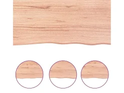 Estante de pared marrón claro en madera maciza de roble tratado