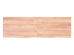 Estante de pared marrón claro en madera maciza de roble tratado