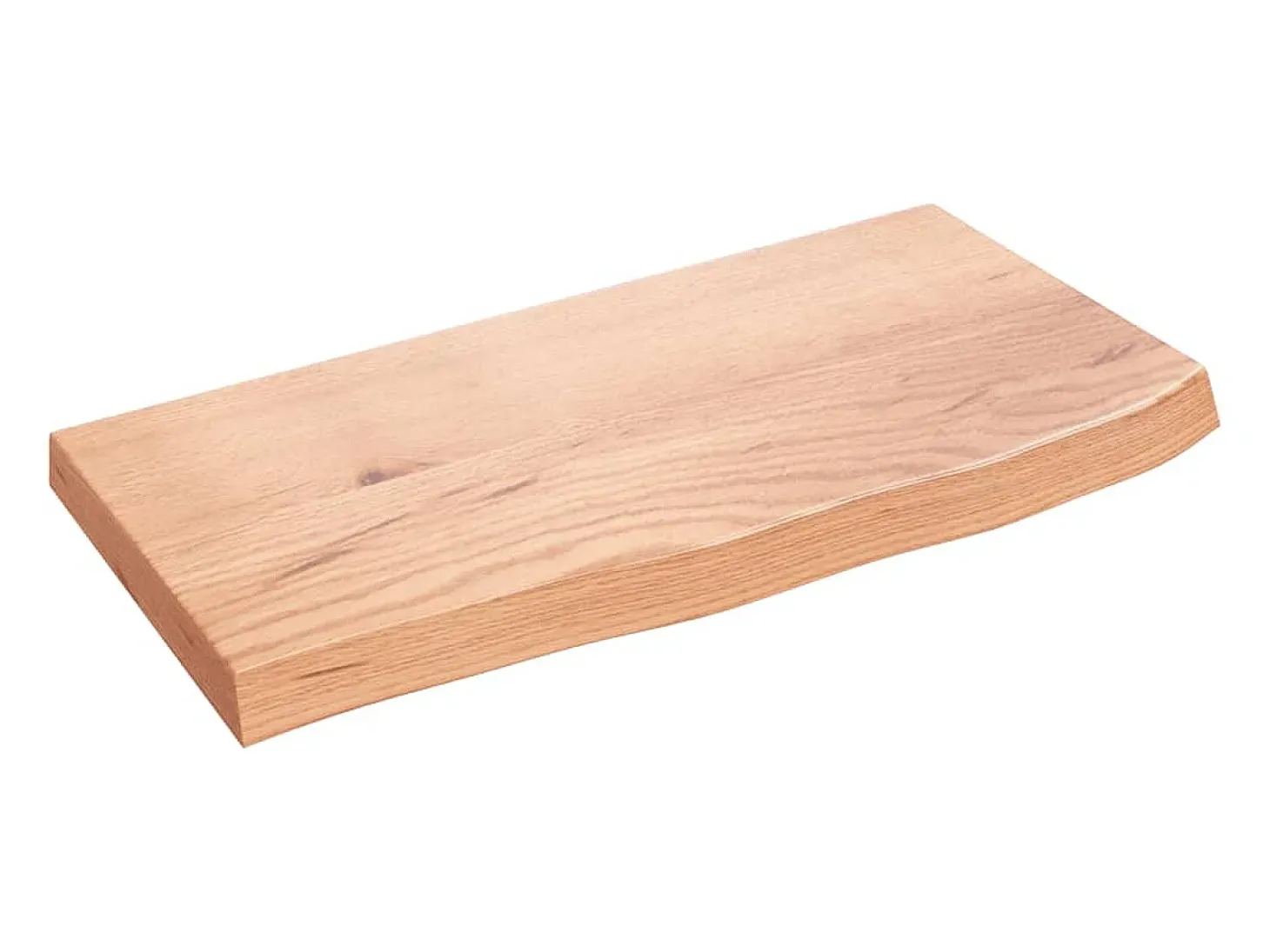 Estante de pared marrón claro en madera maciza de roble tratado