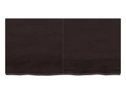 Estante de pared marrón oscuro fabricado en madera maciza de roble tratada