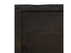 Estante de pared marrón oscuro fabricado en madera maciza de roble tratada