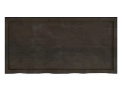Estante de pared marrón oscuro fabricado en madera maciza de roble tratada