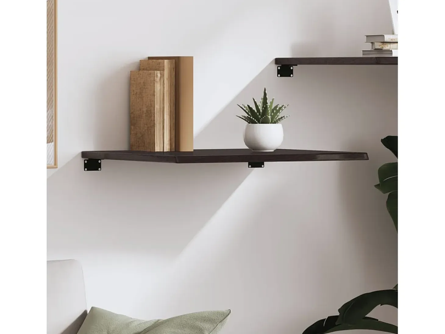 Estante de pared marrón oscuro 60x50x2 cm madera maciza de roble tratado