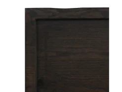 Estante de pared marrón oscuro fabricado en madera maciza de roble tratada