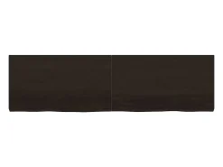Estante de pared marrón oscuro fabricado en madera maciza de roble tratada
