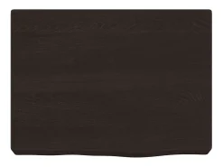 Estante de pared marrón oscuro fabricado en madera maciza de roble tratada