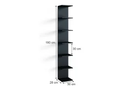 Estante de pared negro 30x28x190 paolo