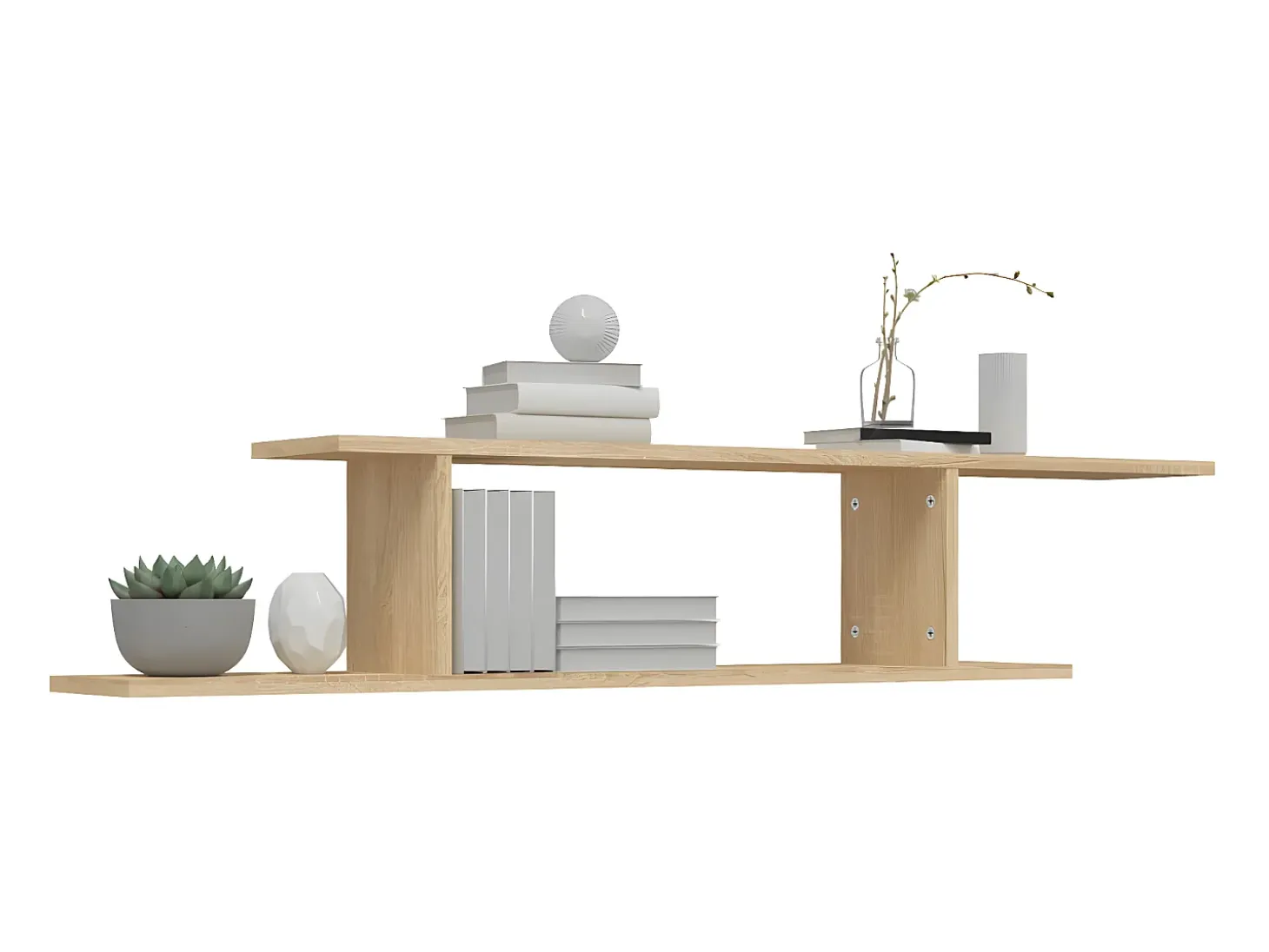 Estante de pared para TV contrachapado roble Sonoma 125x18x23cm ES84273