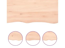 Estante de pared 80x50x(2-6) cm madera maciza de roble sin tratar