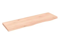 Estante de pared 100x30x(2-4) cm madera maciza de roble sin tratar