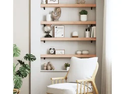 Estante de pared 100x10x6 cm madera maciza de roble sin tratar