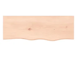 Estante de pared 80x30x(2-6) cm madera maciza de roble sin tratar