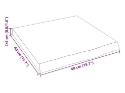 Estante de pared 40x40x(2-4)cm madera maciza de roble sin tratar