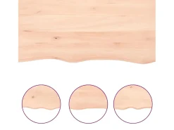Estante de pared 40x40x(2-4)cm madera maciza de roble sin tratar