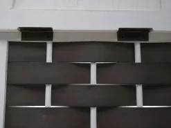 Estante esquinero MCW-K85, blanco, mimbre antracita