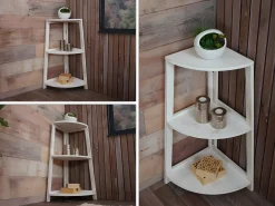 Estante esquinero MCW-K44, blanco shabby