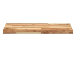 Estante flotante 2 uds madera acacia acabado aceite 140x40x4 cm