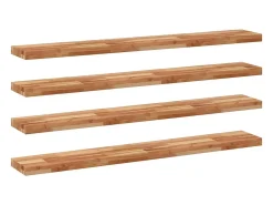 Estante flotante 4 uds madera acacia acabado aceite 120x20x4cm