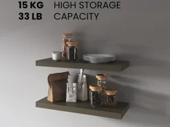 Estante flotante 80 x 25 (x2) Olivo