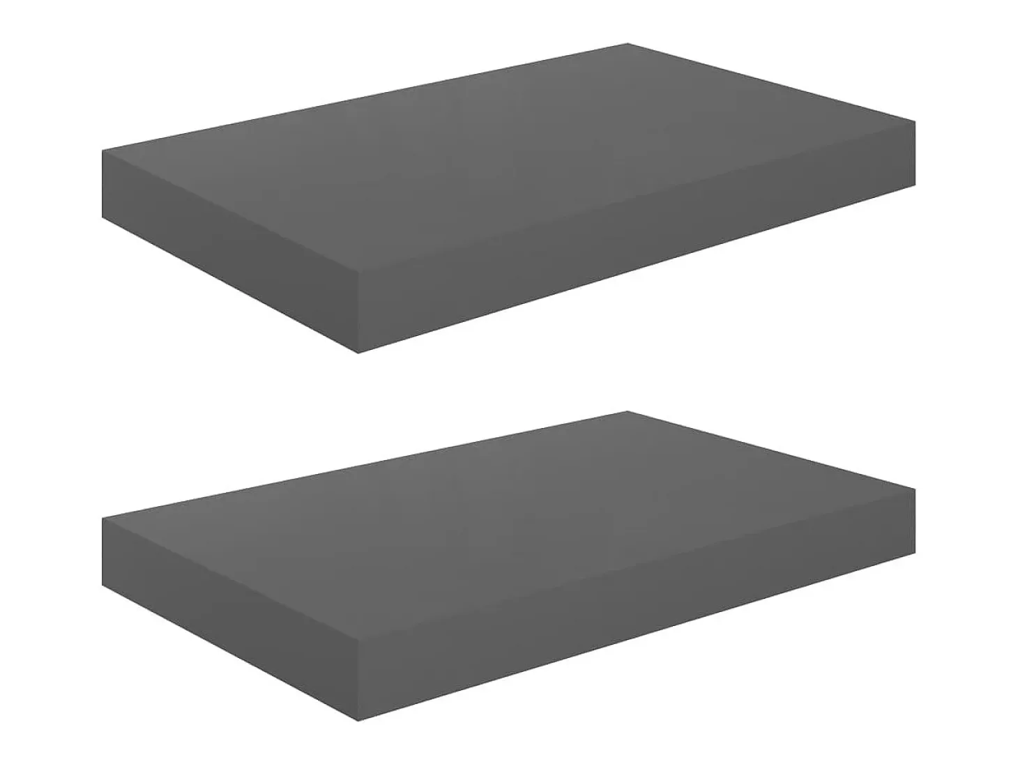 Estante flotante de pared 2 uds Gris brillo 40x23x3,8 cm MDF