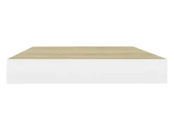 Estante flotante de pared roble y blanco 50x23x3,8 cm MDF