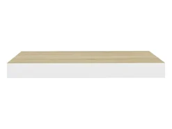 Estante flotante de pared roble y blanco 50x23x3,8 cm MDF