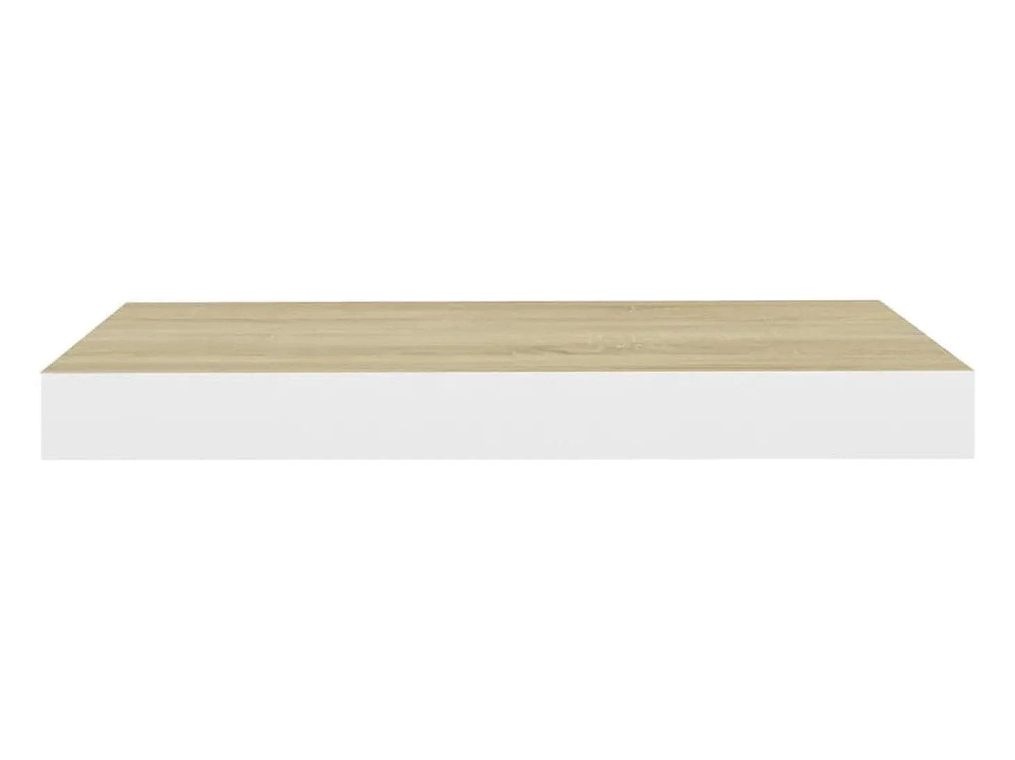 Estante flotante de pared roble y blanco 50x23x3,8 cm MDF