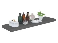 Estante flotante de pared 2 uds Gris brillo 90x23,5x3,8 cm MDF