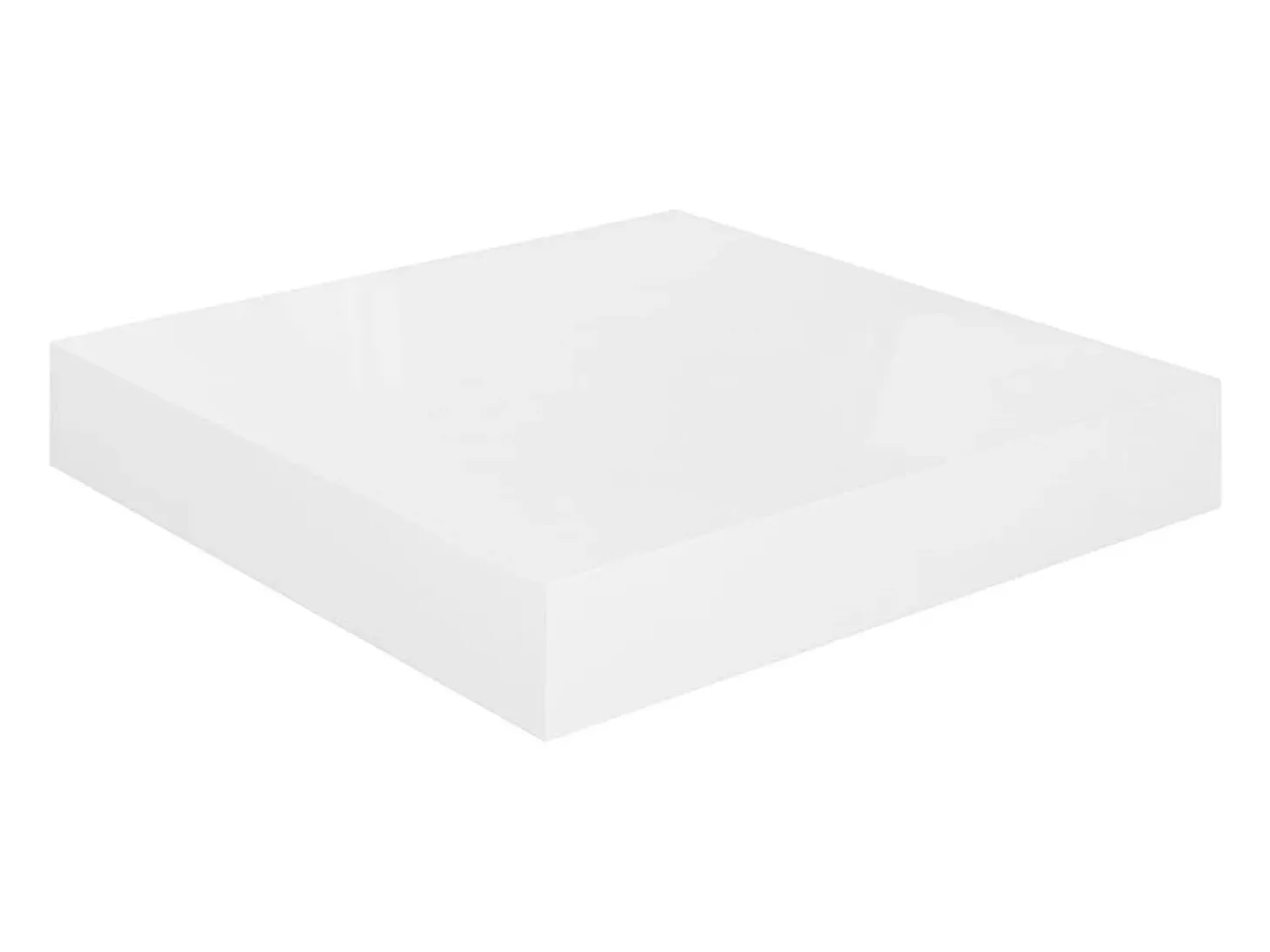 Estante flotante de pared MDF blanco brillo 23x23,5x3,8 cm