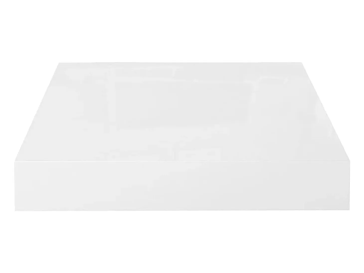 Estante flotante de pared MDF blanco brillo 23x23,5x3,8 cm