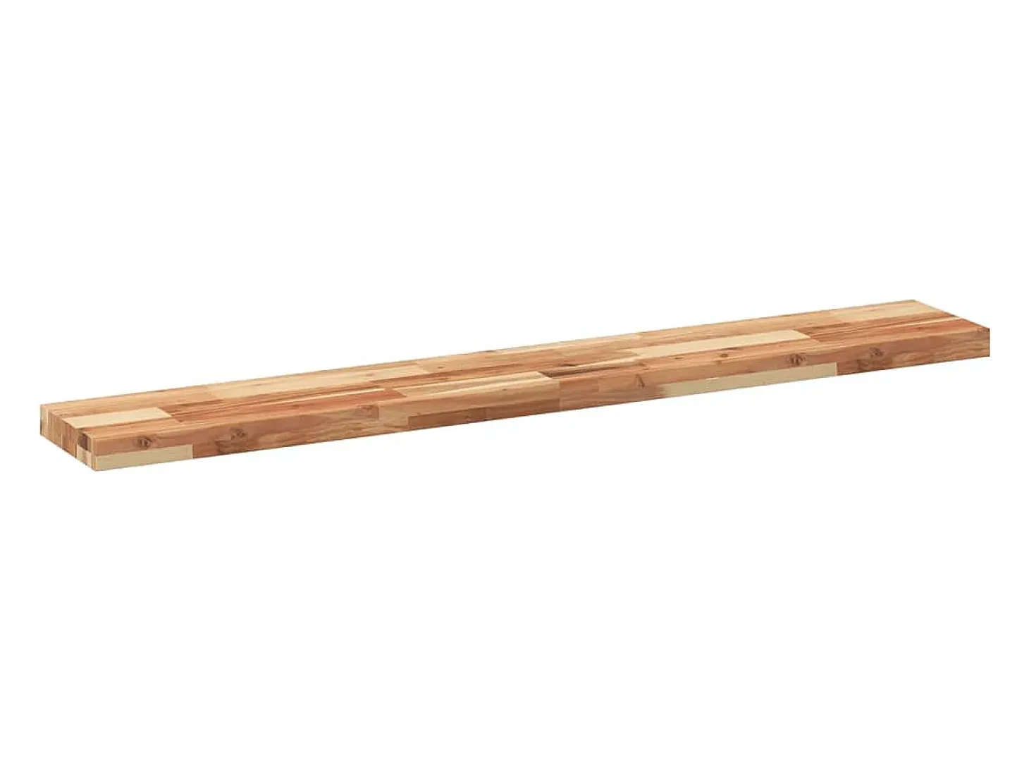 Estante flotante madera acacia maciza acabado aceite 160x20x4cm
