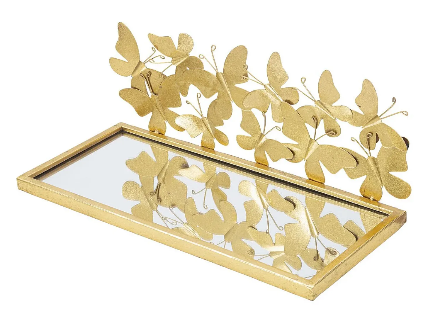 Estante Mariposa 18, Oro, 43x19,2x16,5 cm, Kendra Home