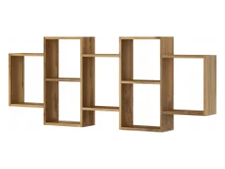 Estante moderna de pared o de pie para salón, dormitorio y habitación, cuadrada roble wotan