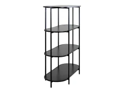 Estante ovalado VITA - Madera natural o metal negro-Color Negro