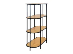 Estante ovalado VITA - Madera natural o metal negro-Color Negro