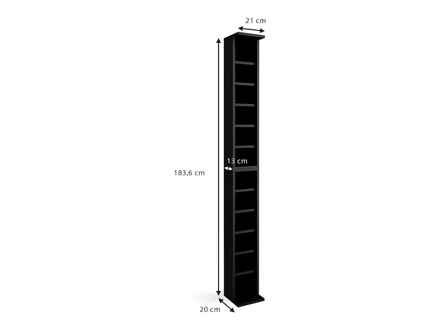 Estante para CDs negro 21x20x183.6