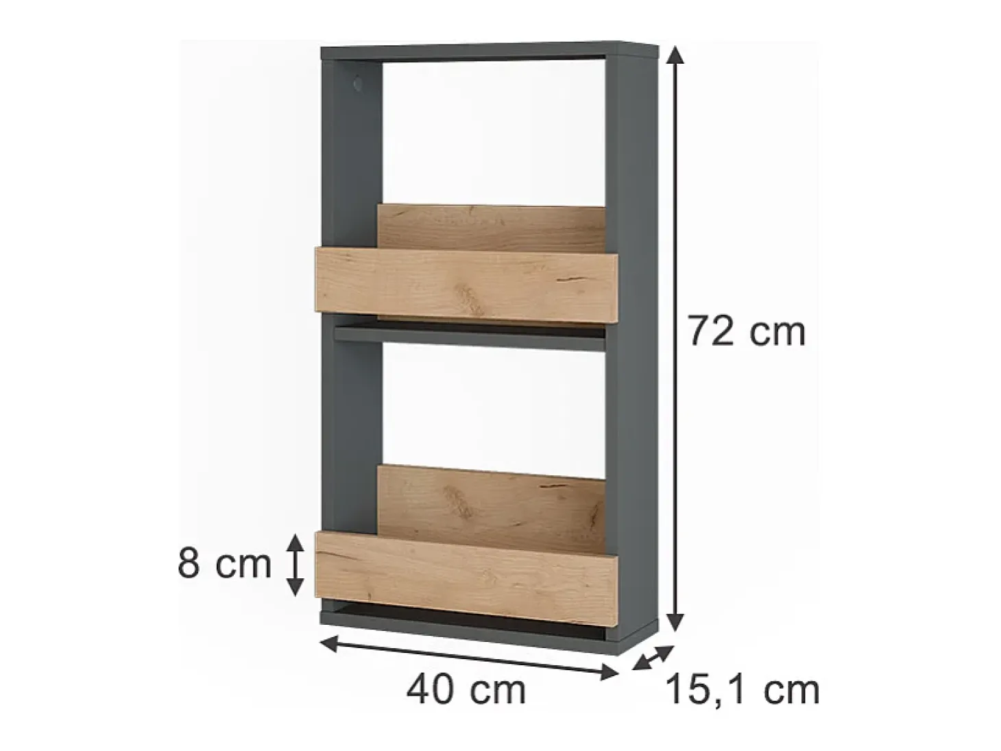 Estante para copas de vino oro power roble/antracita 40x15.1x72 repose