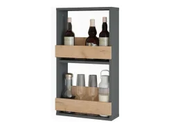 Estante para copas de vino oro power roble/antracita 40x15.1x72 repose