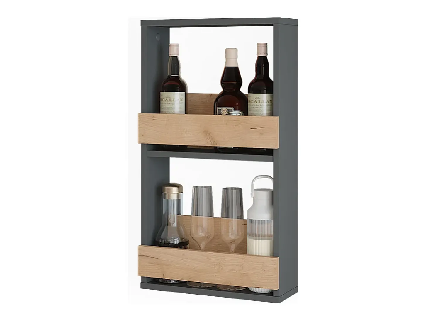 Estante para copas de vino oro power roble/antracita 40x15.1x72 repose