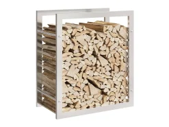 Estante para leña acero inoxidable 50x28x56 cm ES844919