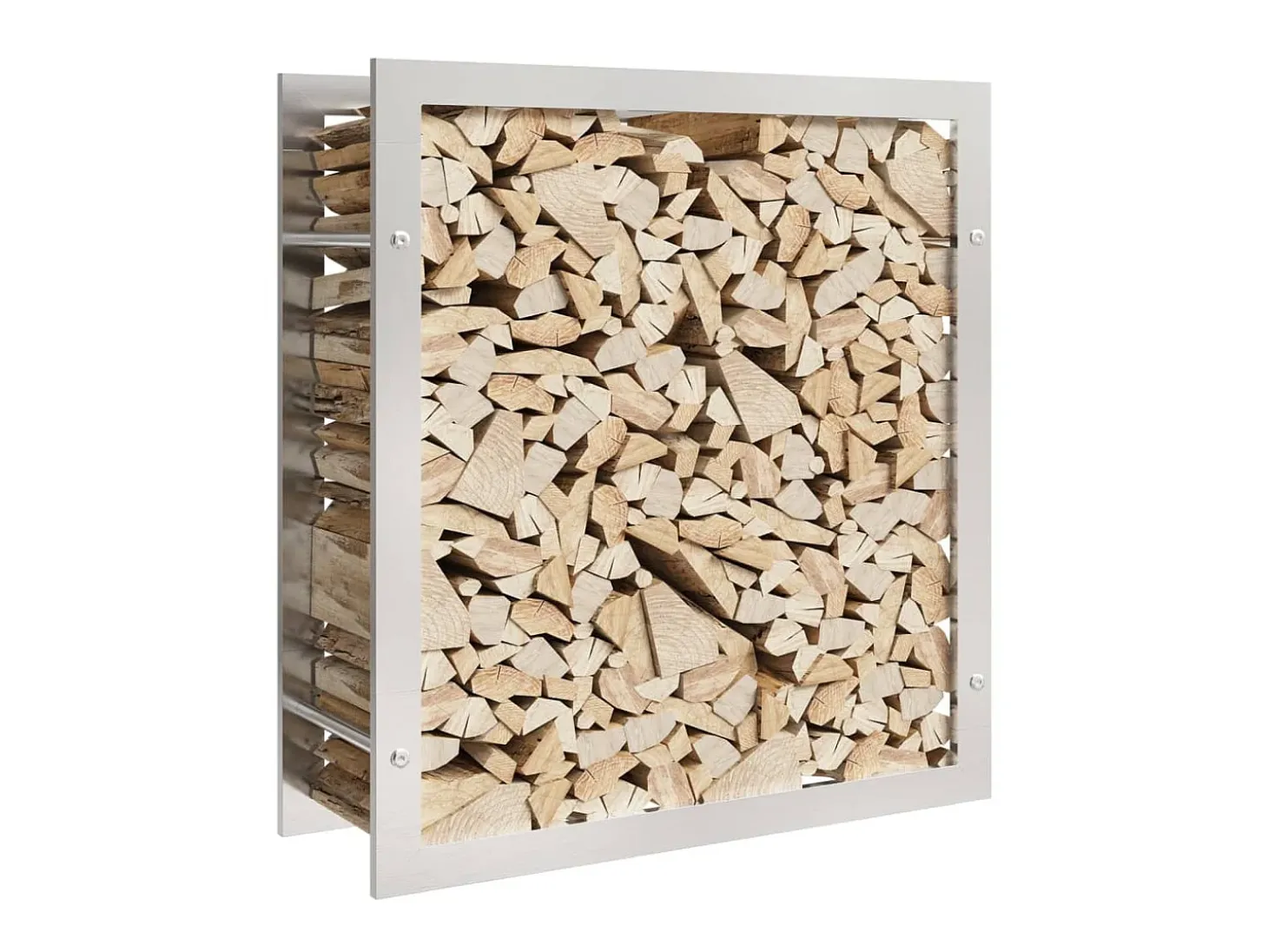 Estante para leña acero inoxidable 80x28x86 cm ES632405