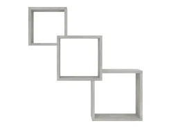 Estante pared cubo madera ingeniería gris hormigón 68x15x68 cm ES344861