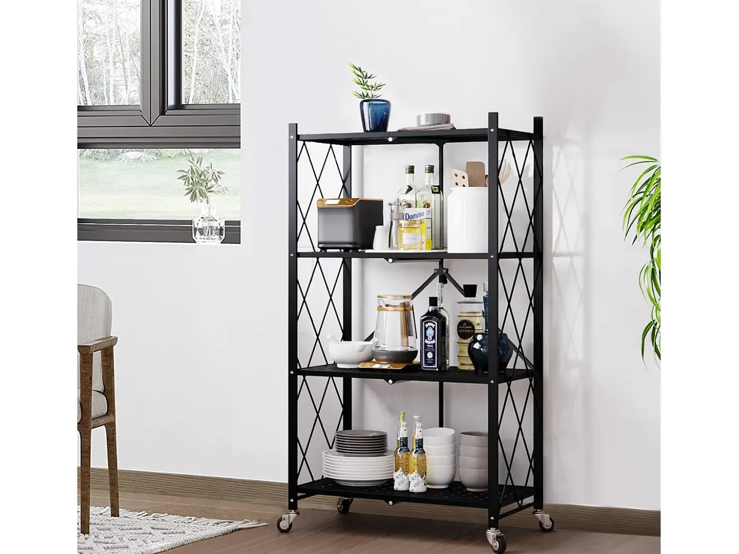 Estante plegable de 3-4 niveles para organizar el hogar, la cocina y la oficina - HomeMiYN