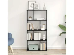 Estante Roble negro 60 x 20 x 120 cm Madera contrachapada